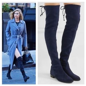 Navy Lowland Boots Knee High